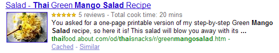Opskrifter i søgeresultaterne med Google Rich Snippets