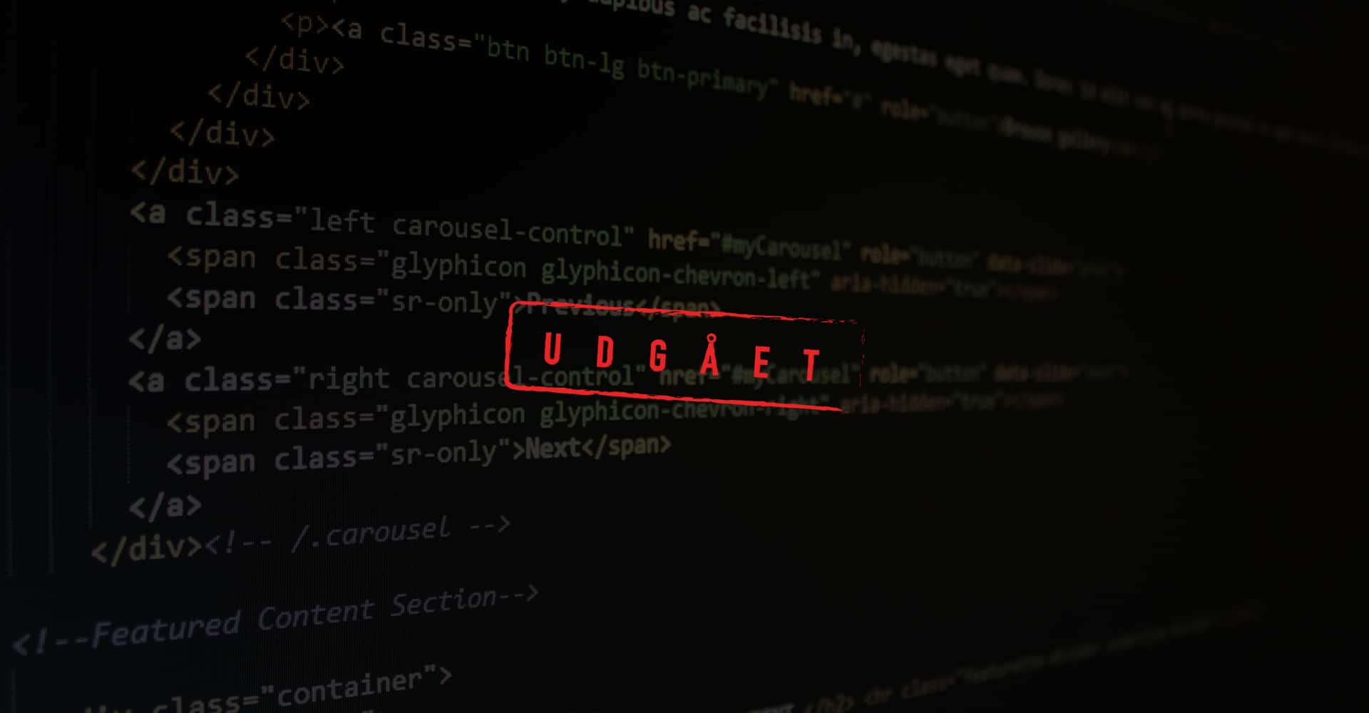 en computerskærm med et rødt ord på.