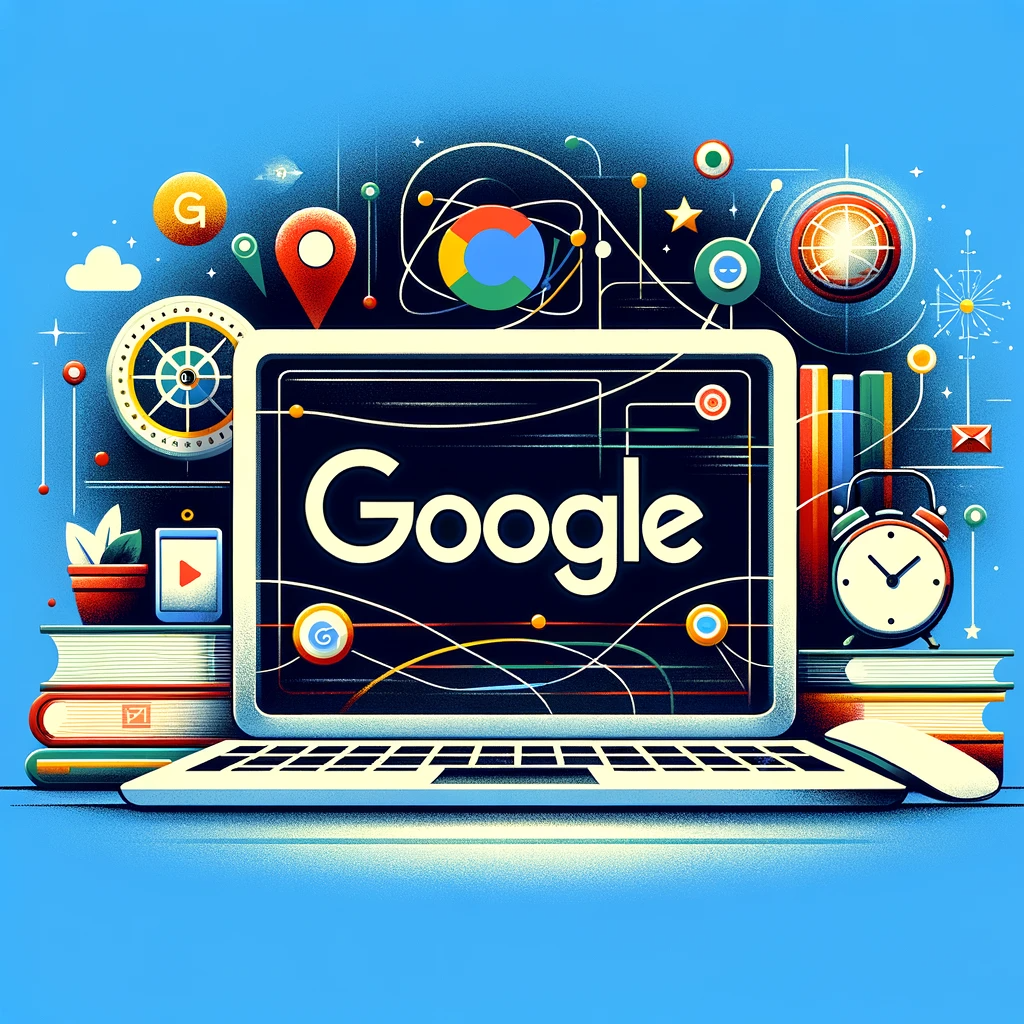 Et billede af en bærbar computer, der viser Google, den mest populære søgemaskine.